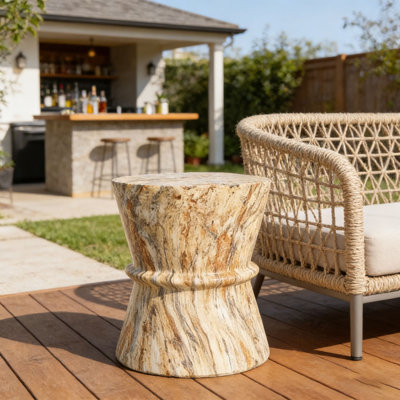 Outdoor Side Concrete Table for Patio Indoor Outdoor