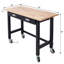 Banc de travail 48 po, banc de travail avec rangement de tiroir, table de travail en bois de bambou robuste avec roulettes pour le bureau à domicile-121794910