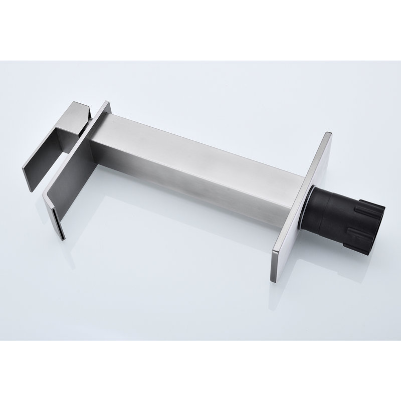 Waterfall Flow Bathroom Faucet In Brushed Nickel - Single Handle For Superior Functionality, Stainless Steel Construction Stylish With Nickel, Control, Robust