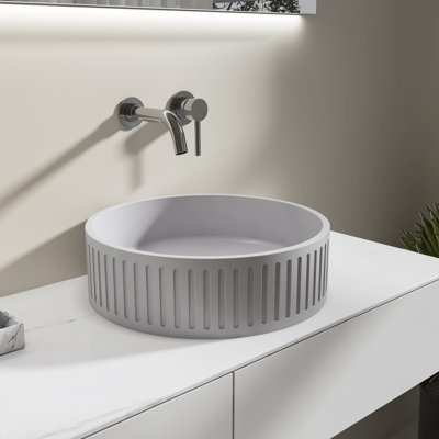 Lavabo vasque rond en béton 15,75 po