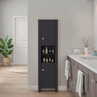 Armoire de salle de bain Vanessa avec rangement auxiliaire moderne et rangement autoportant