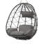 Élégant fauteuil à œufs en osier pour l'intérieur et l'extérieur avec support - parfait pour le patio et le balcon-111836294
