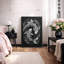 Yin Yang Koi poisson noir et blanc d'inspiration asiatique, décoration murale, reproduction d'art sur toile-1508112018-1508112023