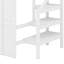 Lit mezzanine double en bois avec bureau intégré, glissade, panier de basketball et escalier avec rangement, blanc-53347125