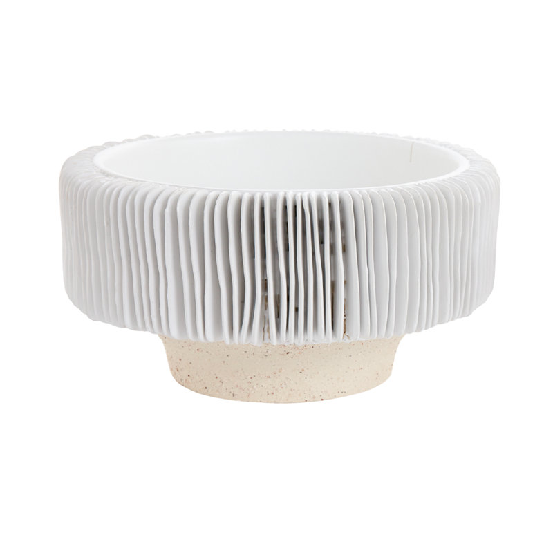 Vase de table en céramique Arielle, H 5,75 po x l 11 po x P 11 po