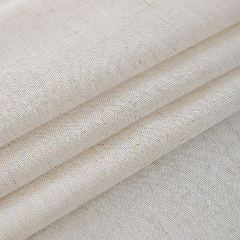 Natural Linen Semi Sheer Curtains Tab Top Light Filtering Elegant Curtains & Drapes For Living Room 52 X 84 Inch Length, Set Of 2 Panels