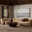 Curteria Upholstered 160 " Genuine Fur U-Shaped Sofa & Chaise-1499626102