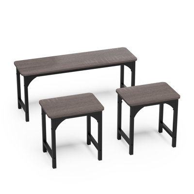 Ensemble de chaises d'appoint 3 pièces avec banc Ilias