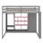 Full-Size Elevated Loft Bed With Closet, Racks, And Drawer Unit-1833114283