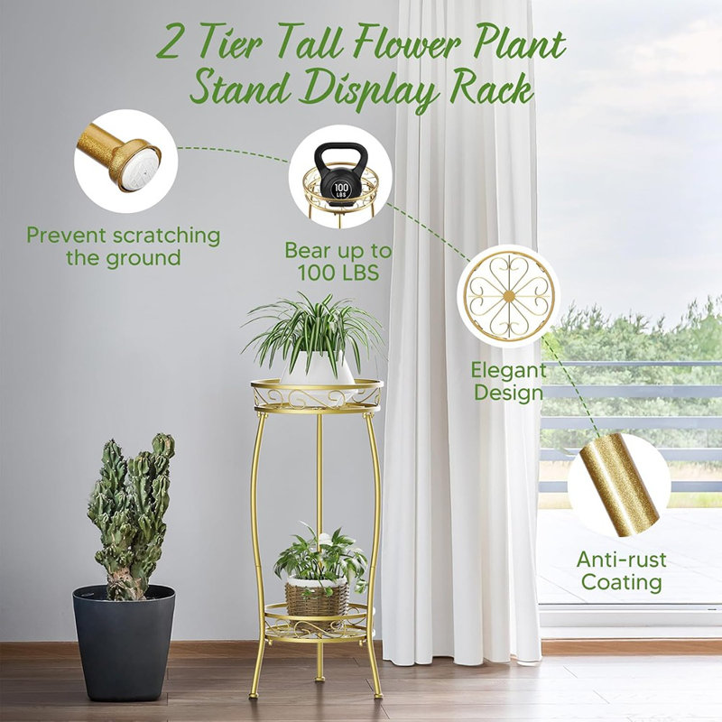 Support pour plante d'intérieur - 2 niveaux