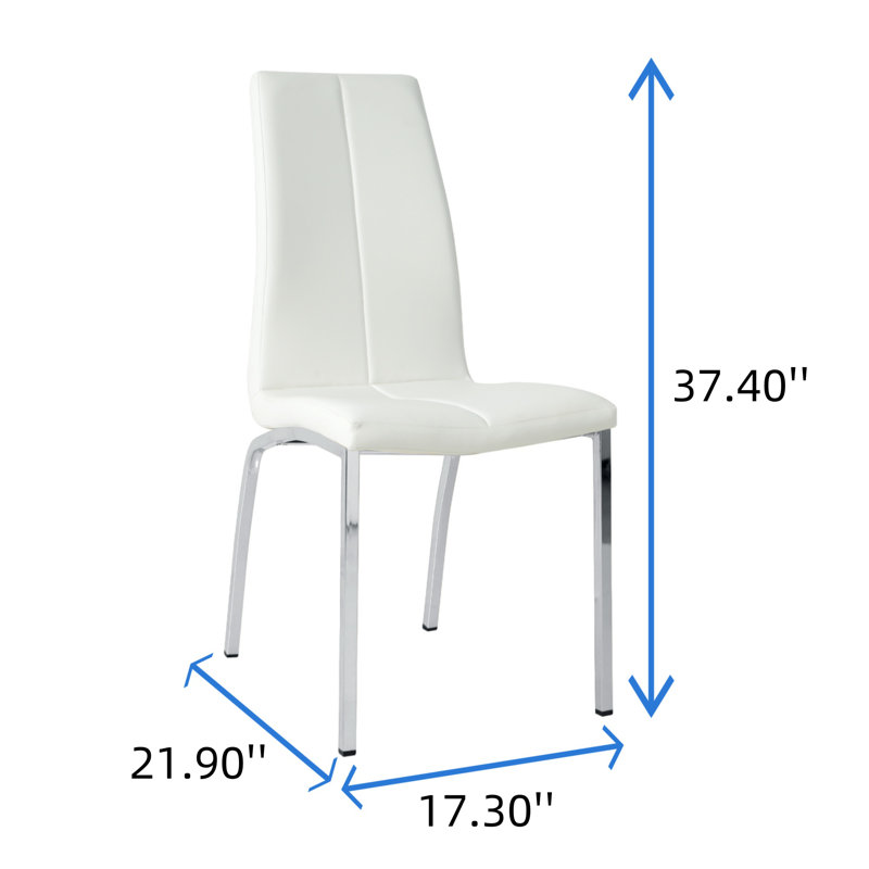 Chaise de salle à manger, Blanc, Blanc