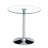 The modern and simple round glass dining table is equipped with silver-plated legs and is suitable for various scenarios