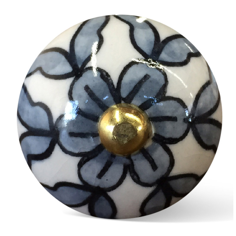 Calne 1.5" X 1.5" X 1.5" White Blue And Black Knobs