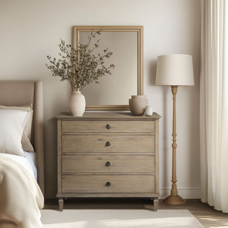 Commode 4 tiroirs Victoria, Clair naturel