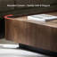 Table basse de luxe en bois avec tiroir caché, table centrale carrée facile à installer pour le salon, conception à rebords surélevés, finition noyer de qualité supérieure (table basse carrée)-1291829796