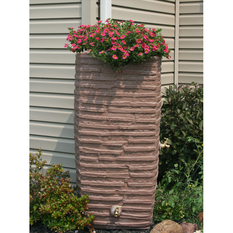 Good Ideas Impressions Riverwalk 50 gallons avec bonnets rouges, Brique rouge