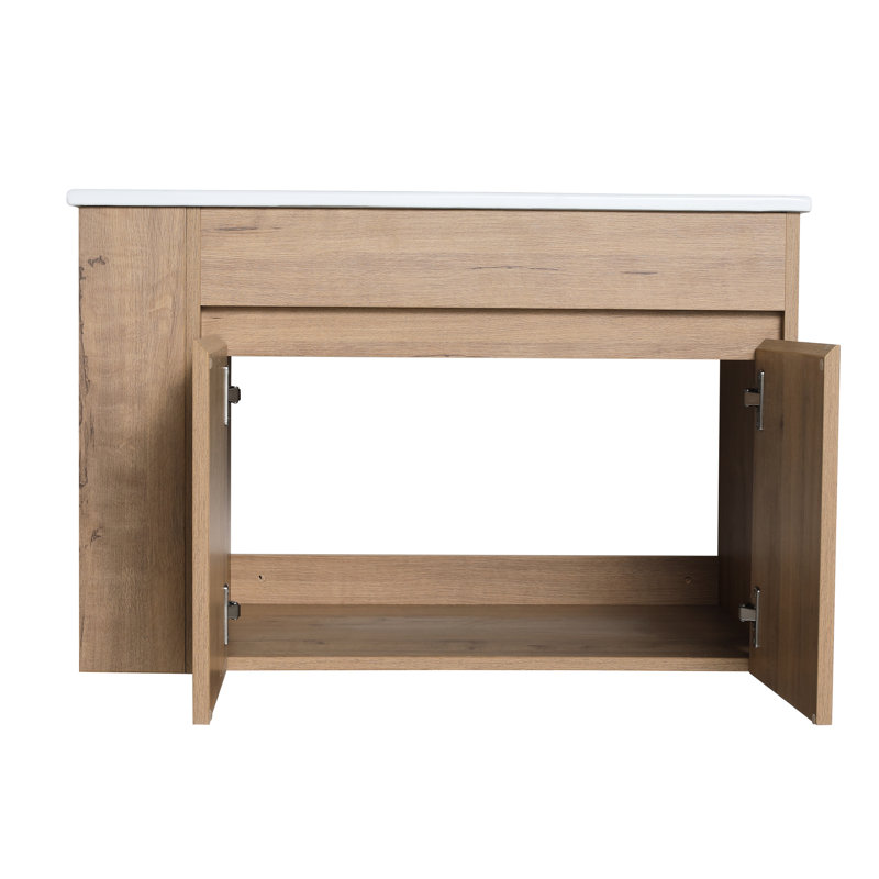 Meuble-lavabo de 30 pouces avec lavabo en céramique blanche et tablette réglable