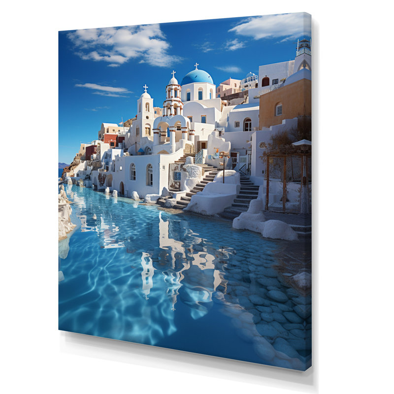 Grèce, Grèce, Égée, réflexions - Grèce, art mural, H 44 po x l 34 po x P 1,5 po