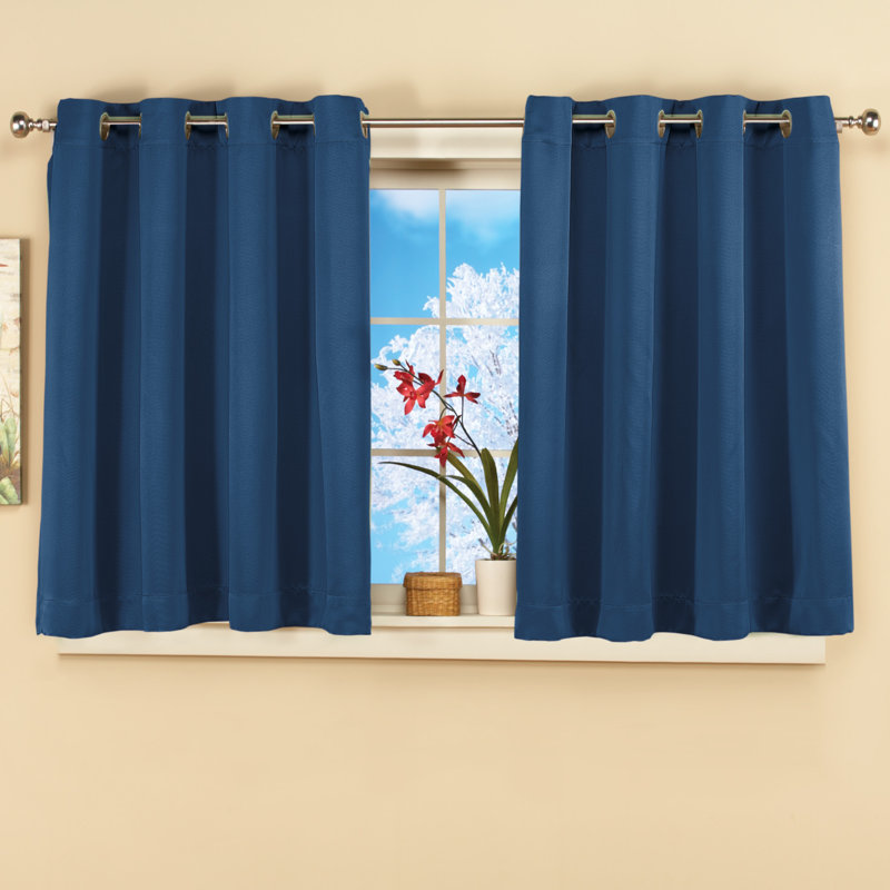 Rideau simple occultant à pattes Abdualeem, Bleu marine, l 56 po x L 45 po