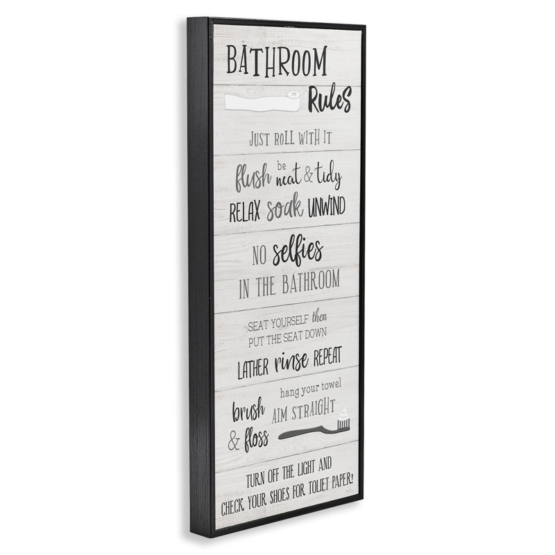 «Bathroom Rules», signe, papier toilette, phrases amusantes, estampe numérique, art texturé par Natalie Carpentieri
