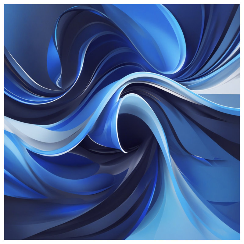 Tapisserie murale «Blue Abstract Waves» - Décoration murale abstraite, 68in H x80in W with 4 Grommets