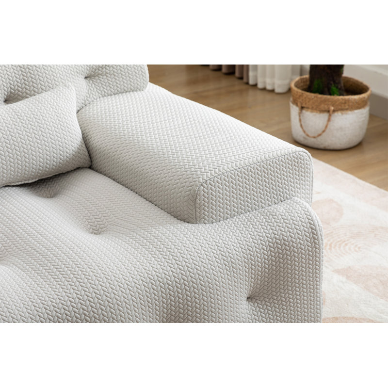 Boneless Large Size 1 Seater Sofa, Beige Foam