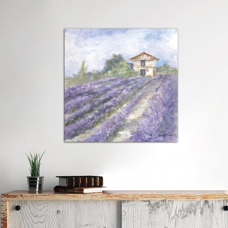 Lavender Fields par Debi Coules - Estampe numérique sur toile tendue avec châssis, H 18 po x l 18 po x P 1,5 po, Toile tendue