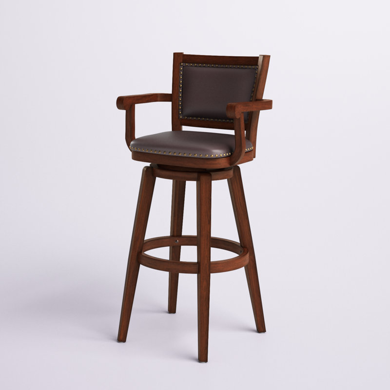 Angelija Extra Tall Swivel Bar Stool, Cappuccino