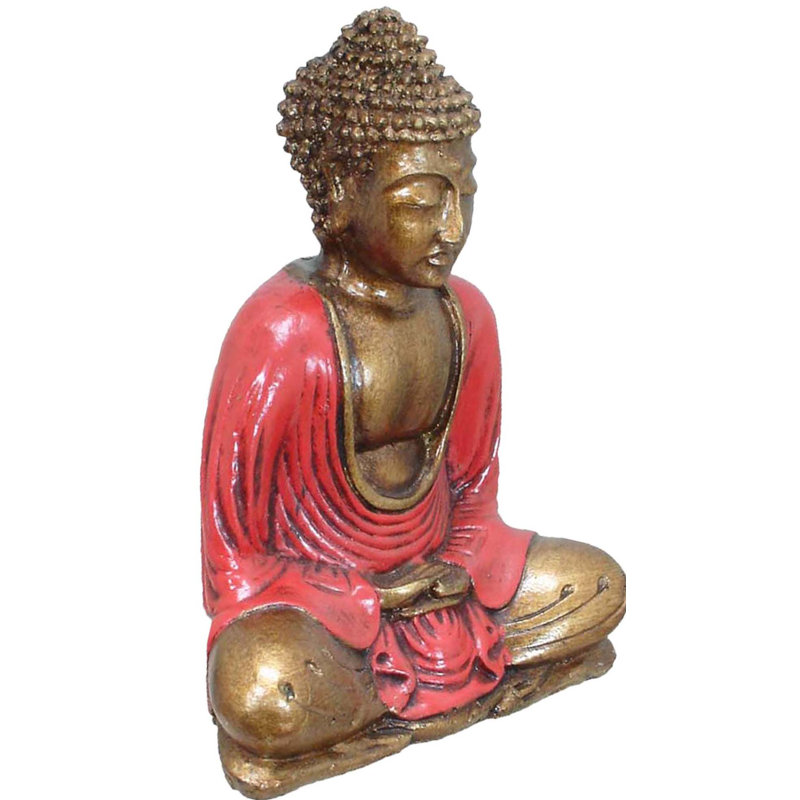 Figurine méditation bouddha ganti Erables, Rouge