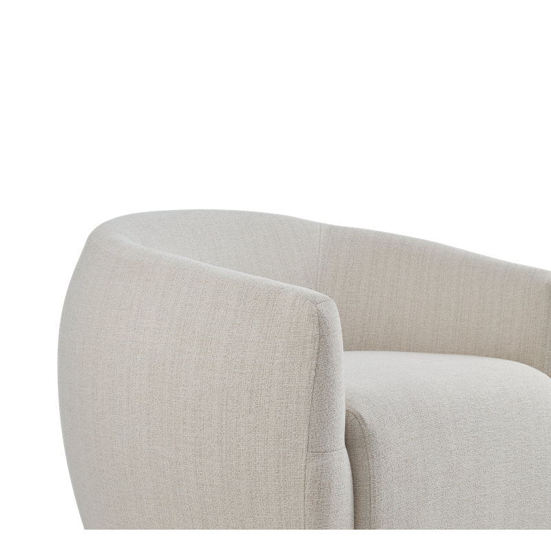 Chaise d'appoint, chaise pivotante à 360 degrés, Tissu blanc cassé