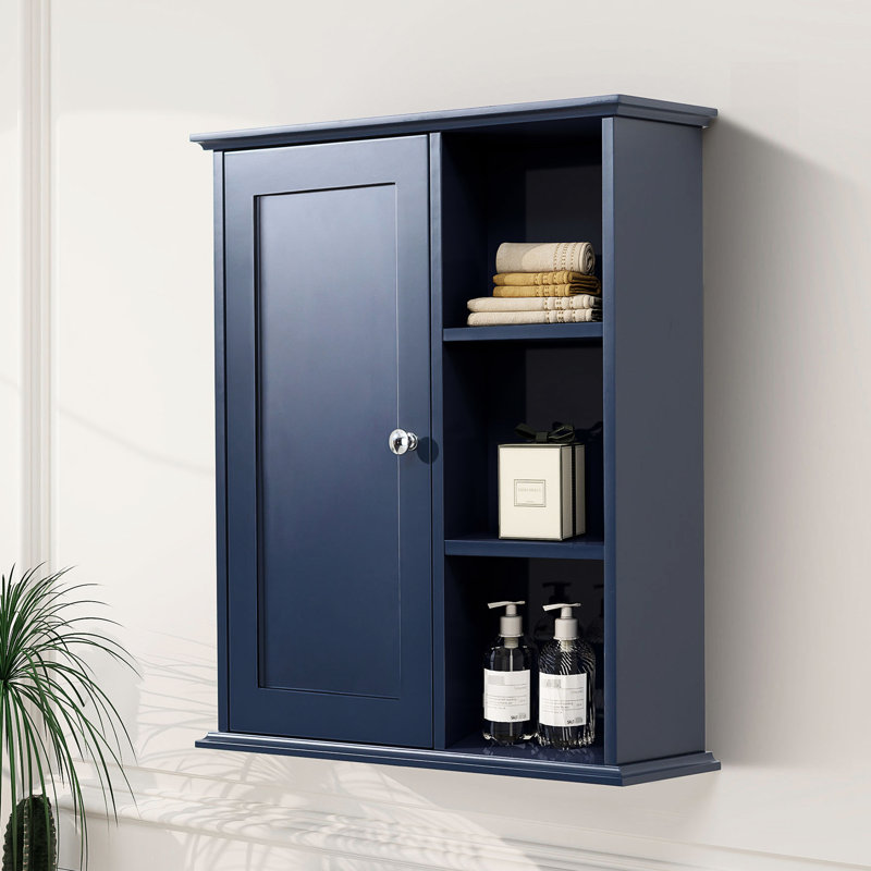 Rangement mural bleu amélioré, fonction, polyvalent pour l'armoire d'organisation de salle de bain et de buanderie, construction, charnières, adaptable à la pièce