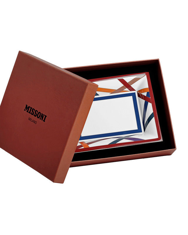 Missoni Tray NASTRI Rectangular Large In Luxury Box Multicolor 8.5" X 6.75"