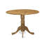 L'ensemble de table de salle à manger 3 pièces contient une table de salle à manger ronde avec Dropleaf et 2 chaises rembourrées en tissu de lin brun clair naturel-106914684-106914685-109975832