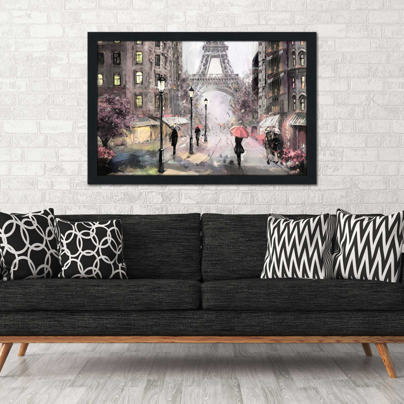 «Paris Streets II», reproduction encadrée, H 21,5 po x l 27,5 po x P 0,75 po, Cadre espresso