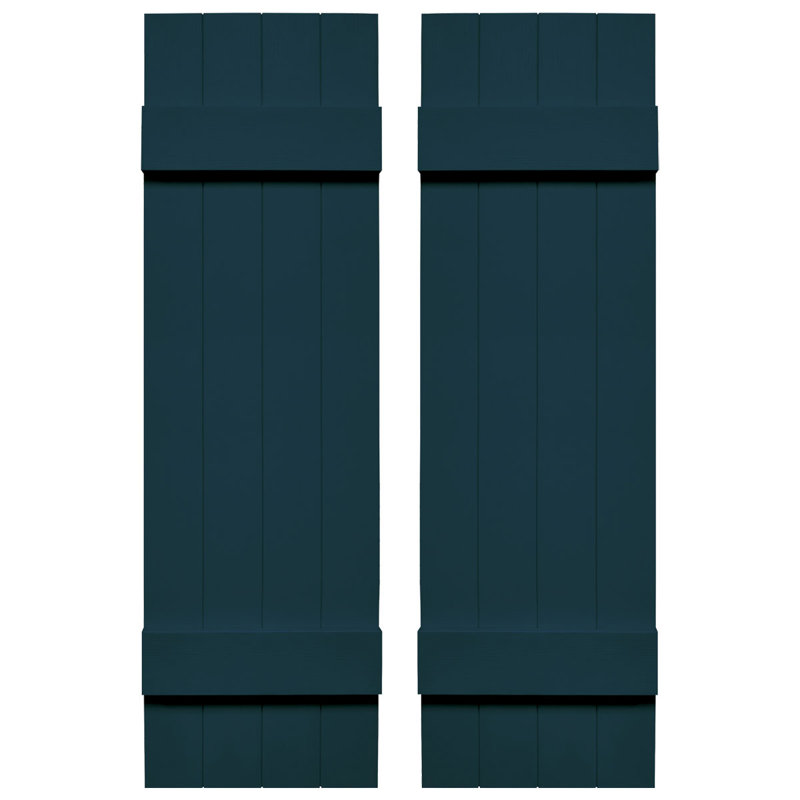 Builders Edge, volets sur mesure TailorMade jointés, volets Board-n-Batten, avec volets à volets, Bleu minuit, 38"