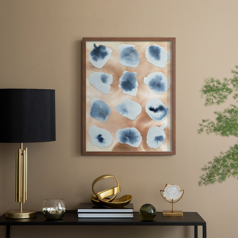 «Tile Serenity Fragments II», reproduction encadrée - bois massif, H 30 po x l 24 po, Noyer
