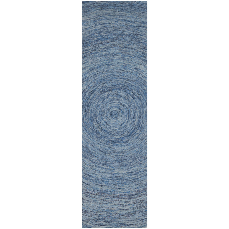 Ikat Hand Tufted Wool Abstract Rug, Runner 2'3" x 12'
