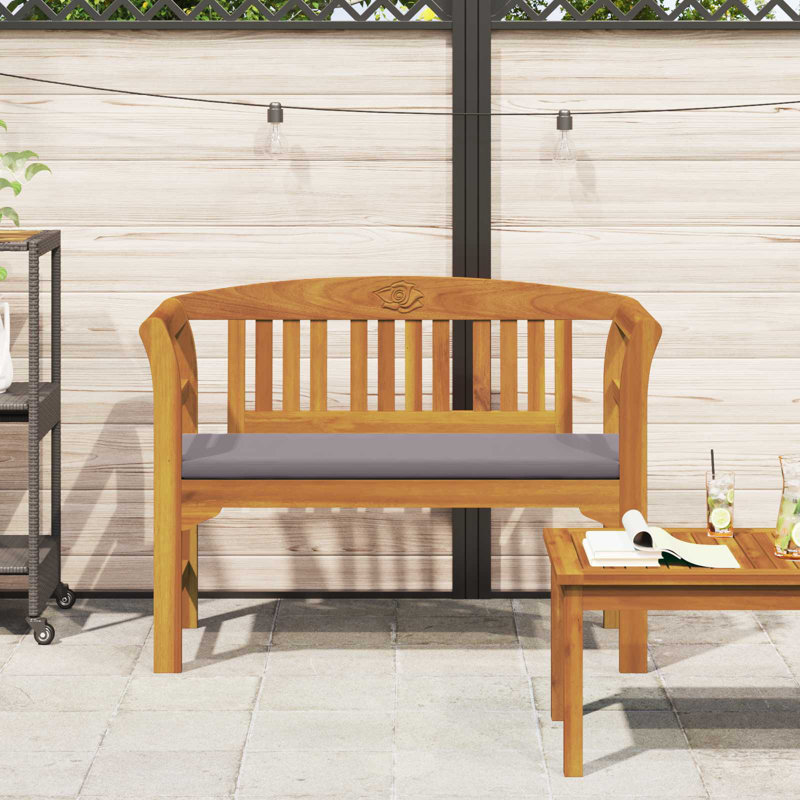  Banc avec finition à l'huile naturelle 44,88 po x 18,11 po x 32,48 po, Gris