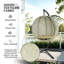 Outsunny Hanging Egg Chair Outdoor Indoor Swing Chair with Cup Holder Khaki-420006385