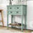 Draga Retro Narrow Console Table with Storage Drawers and Shelf for Living Room-663937326