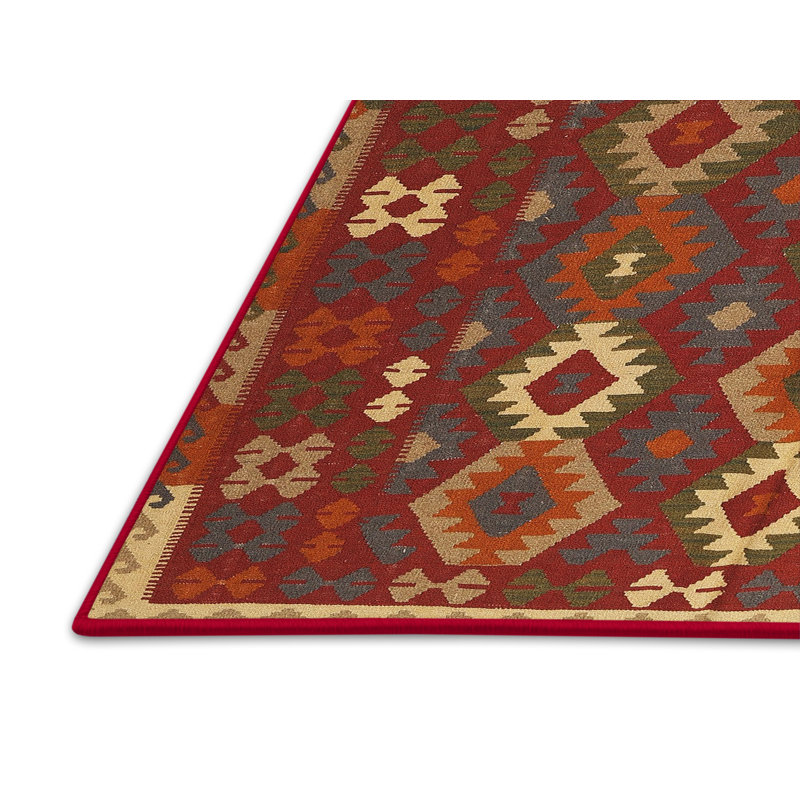 Tapis de zone rouge contemporaine, Rectangle 2 pi x 5 pi