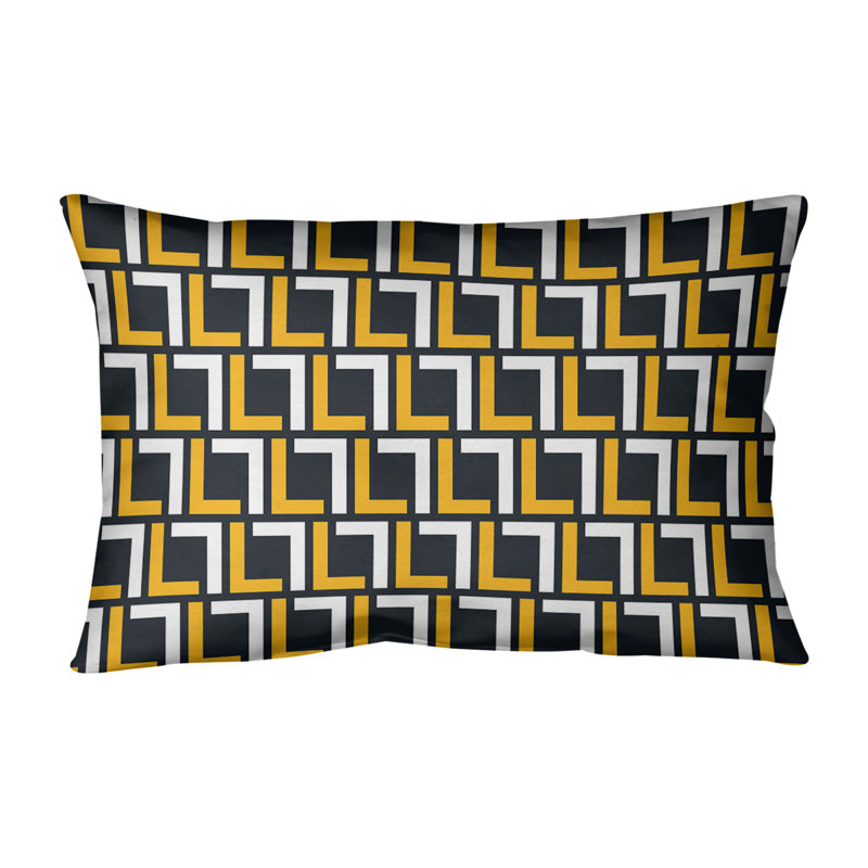Housse de coussin rectangulaire Pittsburgh Football Luxury, Simili daim, Doré / blanc / noir