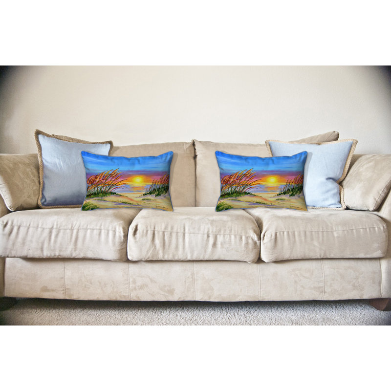 Oreiller intérieur / extérieur Sea Oates Sunrise, 16 po x 20 po