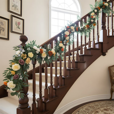 6Ft Artificial Eucalyptus Garland With Flowers Fake Greenery Faux Floral Vine Garland For Table Decor Wedding Centerpieces Bridal Shower Party Decorations