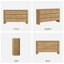 Commode à 6 tiroirs cannelés, commode double large avec silhouette incurvée 59 "Cove