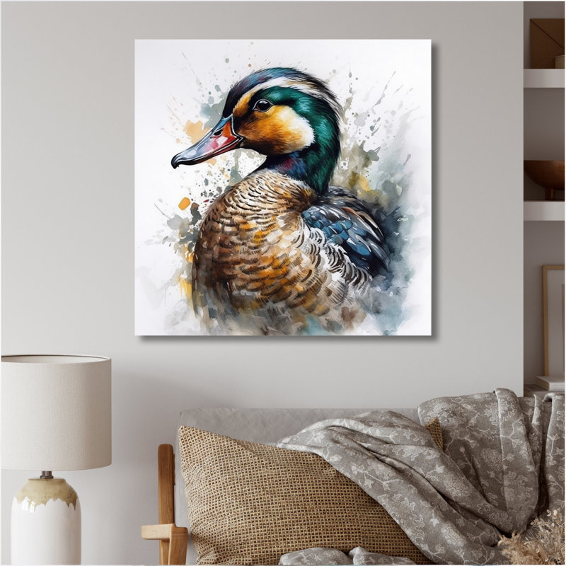 Magnifique canard mâle III - impression, H 16 po x l 16 po x P 1 po, Toile tendue