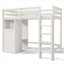 Lit mezzanine simple avec garde-robe, tablettes de rangement-2049801607