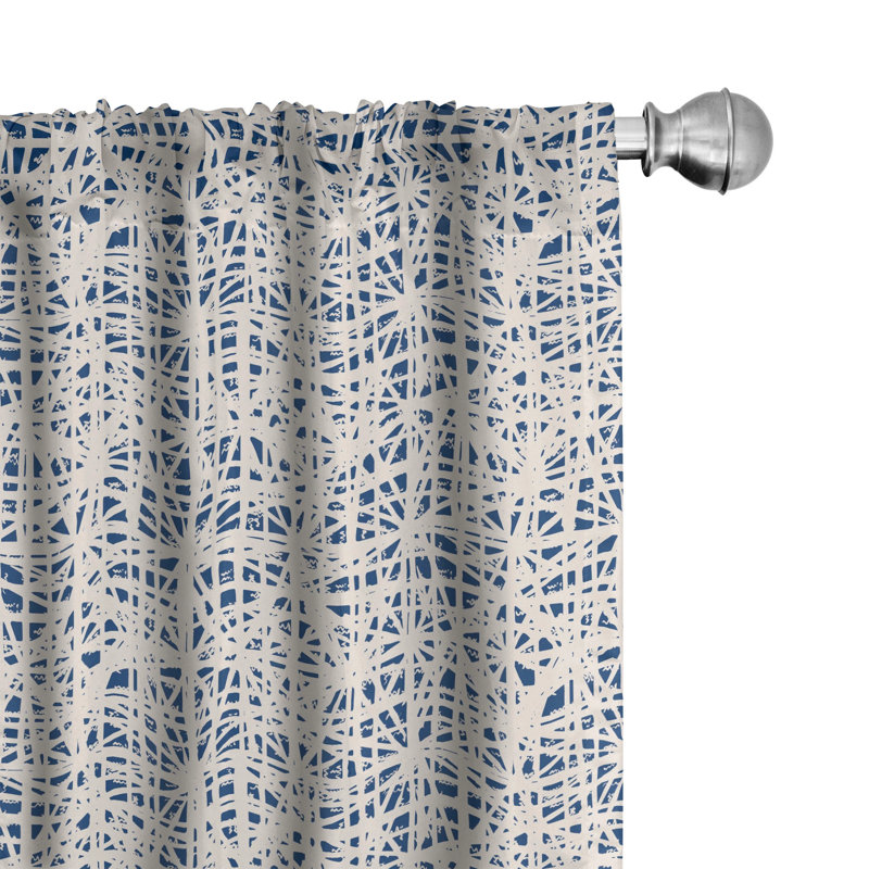 Ethnic Geometric Semi-Sheer Rod Pocket Sliding Panel, 28" x 95"