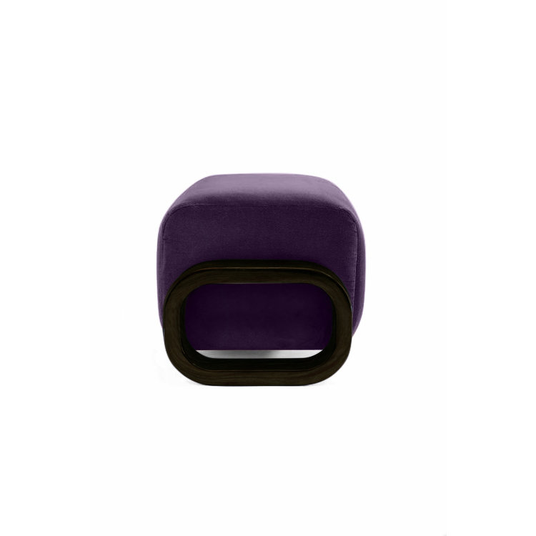 Cayenne Velvet Ottoman, Violet Velvet