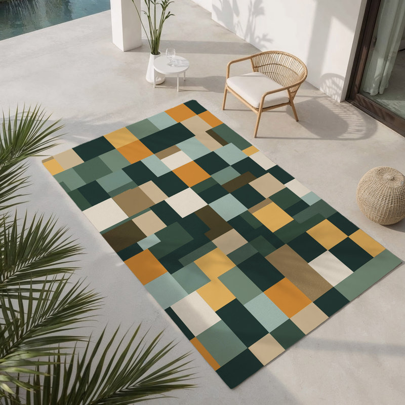 Tapis intérieur et extérieur à motifs, Rectangle 1 pi 6 po x 2 pi 6 po